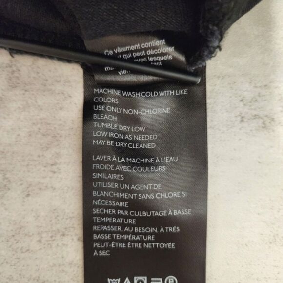 Free People Dakota Straight Leg Destructed Hem High Rise Pitch Black Denim Jeans - Picture 7 of 11